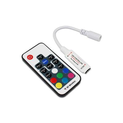 China DC 5-24V RGB WW CW Controller Mini Rf Wireless 17 Keys RGB LED Controller For RFB Strip Lights for sale