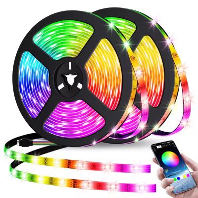 China App Control 5V 2835 USB Flexible 5050 RGB Strip Ribbon Diode For Festival Bedroom TV Desk Decoration for sale