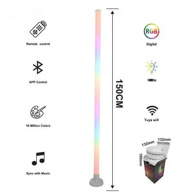 China RGBIC Bluetooth Tuya WiFi Smart App LED Floor Corner Lamp for Living Room 35*35*1500mm for sale