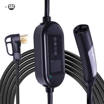 China 16A 3.7kW Cargador EV de fase 1 con cable a prueba de agua para vehículos eléctricos Luz de indicador LCD de caja blanca/negra en venta