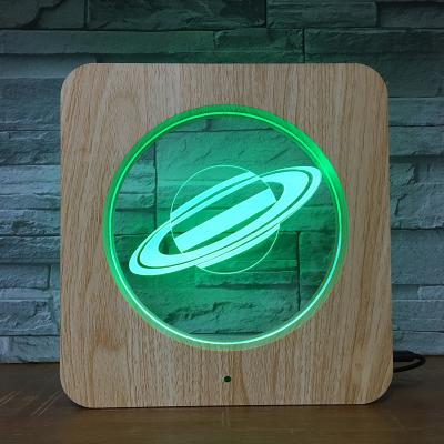 China modern awesome saturn shape universe planet lamp 3d led light oem lamp sight led-hologramm for sale