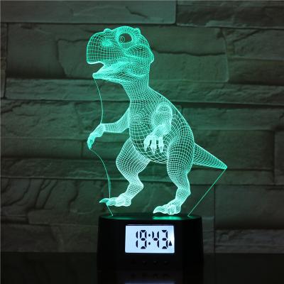 China Factory Direct Wholesale Decoration KS 3D-387 LED 3D Child Acrylic Alarm Clock with Night Light Lamp Kids Table Lamp for sale