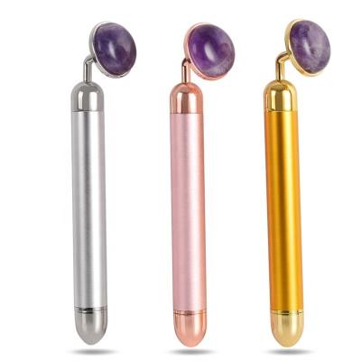 China Protable 10 Years Manufacturer 24k Gold Electric Natural Stone Jade Face Massage Roller Cellulite Slimming Massager for sale