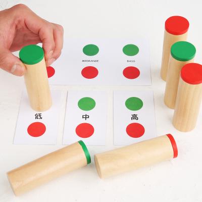 China Early Education Children's Puzzle Wooden Toys Matching Games Popular Wooden Sound Fun Simulation Sound Recognition Board Game for sale