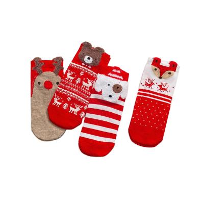 China Beautiful Breathable Lady Red Party Socks Christmas Socks Tube Cotton Winter Autumn Japanese for sale