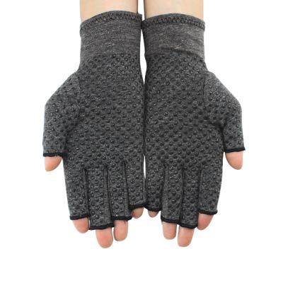 China Nylon+Spandex Amazon Anti Slip Pain Reliease Compression Plastic Dotted Elastic Gloves Warm Custom Arthritis Gloves for sale