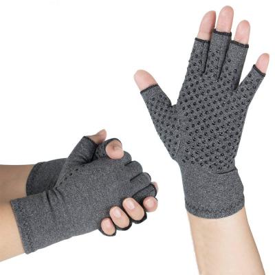 China Nylon+Spandex Amazon Anti Slip Pain Reliease Compression Plastic Dotted Elastic Gloves Warm Custom Arthritis Gloves for sale