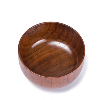 China Environmentally Friendly Creative Anti-hot Viable Noodle Wooden Chinese Bowl Restaurant Bowl Wooden Round Bowl for sale