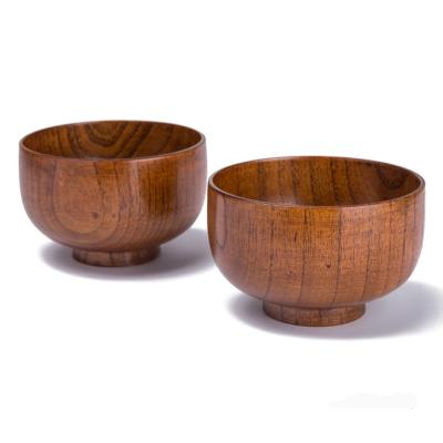 China Environmentally Friendly Creative Anti-hot Viable Noodle Wooden Chinese Bowl Restaurant Bowl Wooden Round Bowl for sale