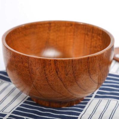 China Anti-hot Creative Environmentally Friendly Restaurant Noodle Viable Chinese Wooden Round Bowl Bowl Wooden Bowl for sale