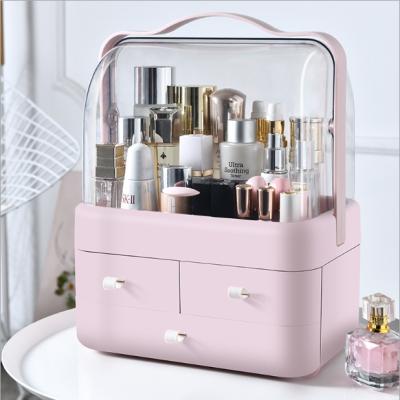 China Viable Type Dustproof Dressing Table Storage Drawer Finishing Shelf Desktop Storage Box Shelf for sale