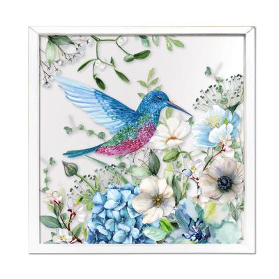 China China Style Colorful Modern Bird PVC Printed Wooden Wall Art for sale