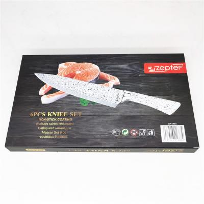 China Stocked Hot Selling White Japanese Six Piece Set Product Kitchen Chef Knife for sale