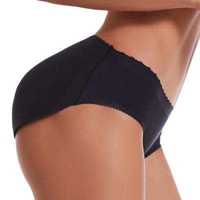 China Seamless Hip Lift Bare Buttocks Padded Hip-Lifting Fitness High Waist Tummy Control Buttocks Padded Foam Panties For Women for sale