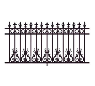 China New Design Easily Assembled Cheap Wrought Iron Fence Panel Steel Metal Picket Fence Ornamental for sale