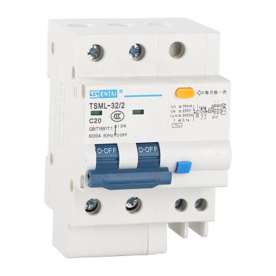 China SENTAI TSML-32 2P 2 Pole Miniature Earth Leakage Circuit Breakers AC 230V 400V 16A 20A 25A 32A RCD RCBO 6KA for sale