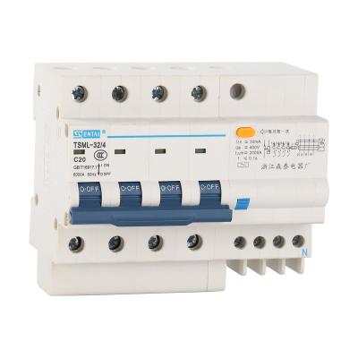 China SENTAI TSML-32 4pole 4P 4 Pole Short Leakage Protection Circuit Breakers 16A 20A 25A 32A 63A RCBO Earth Leakage Circuit Breakers 6KA for sale