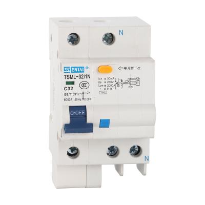 China SENTAI TSML-32 1P+N RCBO Residual Current Circuit Breaker 6A 10A 16A 20A RCD RCBO Earth Leakage Electrical Circuit Breakers 6KA for sale