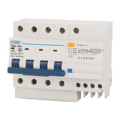 China SENTAI TSML-32 4P 4 Pole 4pole AC Earth Leakage Circuit Breakers 6/10/16/20/25/32/40/50/63 Amp 6KA MCB RCBO for sale