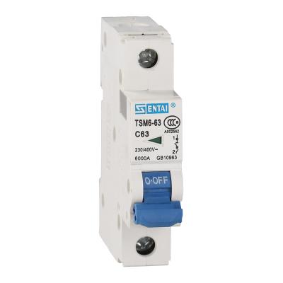 China SENTAI TSM6-63 AC 400V Mini Circuit Breakers 6KA Electrical Miniature Circuit Breakers MCB 6A 10A 16A 20A 25A 32A 1Pole 1P 1 Pole 6KA for sale