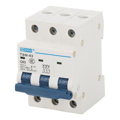 China SENTAI TSM-63 16/20/25/32/40/50/63 Amp AC Miniature Circuit Breakers MCB 6KA Mini Circuit Breakers MCB 3pole 3P 3 Pole 6KA 230V 400V for sale