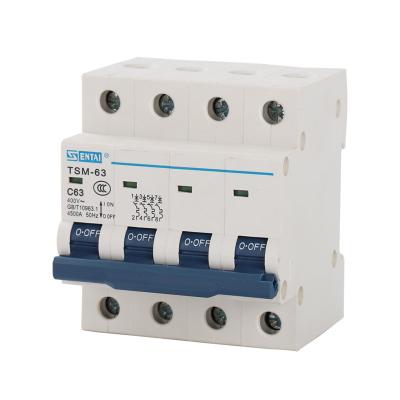 China SENTAI TSM-63 6/16/25/32/40/50/63 Amp 63A MCB Breakers Switch 4P 4 Pole 6KA AC 230V 400V AC 230V 6KA Electrical Miniature Circuit Breakers for sale