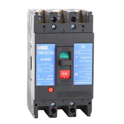 China SENTAI TSM21 Cast Case Circuit Breakers 10A 16A 20A 25A 32A 40A 50A 63A 63amp MCCB 50KA 3P 4P 3 Pole AC 25kA Circuit Breakers for sale