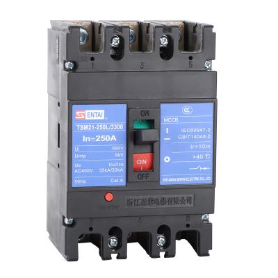 China SENTAI TSM21 Molded Case Circuit Breakers MCCB 3P 3 Poles Three Poles 3 Phase 140A 180A 225A 250A 250amp MCCB 35kA for sale