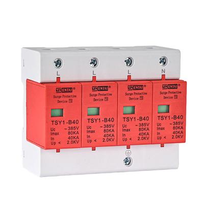 China SENTAI TSY1-B40 Solar System Surge Protector T2 40KA 80KA 385V 4 Pole 4P 4P DC AC SPD Surge Arrester SPD Surge Protection Devices for sale