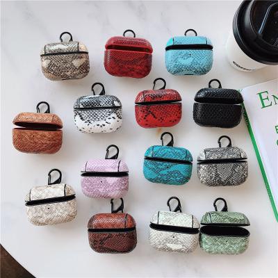 China Wholesale Anti-lost Proof Snakeskin Pattern Earphone Case For Airpods Pro Shockproof Cover For Earbud Cases for sale