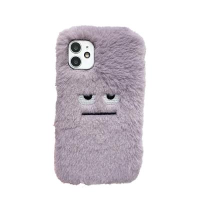 China Cute Anti-drop Cartoon Monster Plush Phone Cases For iPhone 11 12 pro 7 Max Fluffy Warm Couple 8 Plus Fur Cover Funda for sale