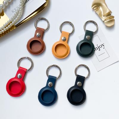 China Shockproof Wholesale Dog Anti-lost PU Leather Key Chain For AirTags Case Wireless GPS Locator Tracker Cover For Apple Accessories for sale