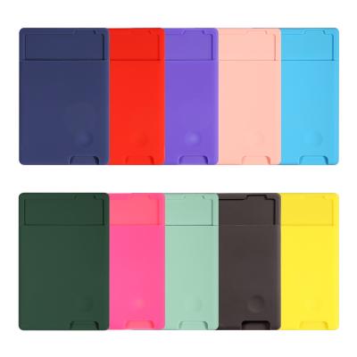 China 2021 New Safe Card Holder Candy Color Wallet Mobile Phone ID Credit Card Holder Sticker On The Back Card Bag Portable Universal for sale