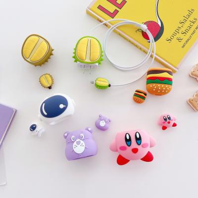 China Hot Selling Shockproof 2 in 1 Date Cute Cable Cartoon Protective Sleeve For Apple 18W 20W Power Adapter Charger Cover Soft Silicone Case for sale