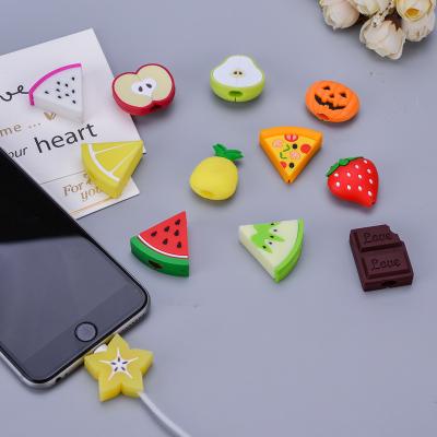 China Hot Selling Cute 3D Cartoon Fruit Food Date Line Shockproof Cable Protective Sleeve Cases For iphone 12 13 pro Max Soft Silicone Cover for sale