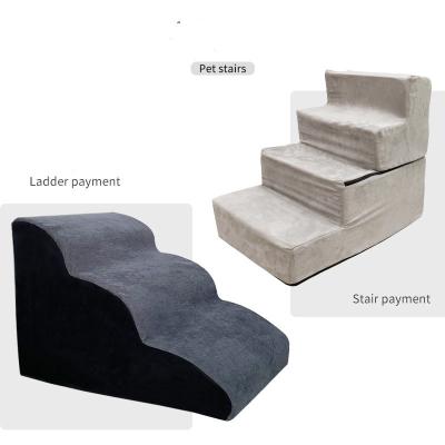 China Sustainable Memory Foam Dog Stairs 2 Layers 3 Layers Stairs Ladder Pet Steps Outdoor And Indoor Dog Bed Ramp for sale