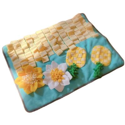 China Breathable Pet Sniff Pad Pineapple Flower Sniff Lick Pad Prevent Clogging Cat Training Mat Slow Food Cat Bowl for sale