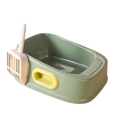 China Popular Small Pet Box Pet Care Products Cat Litter Box Furniture Cat Stocked Trash Can With Scoop for sale