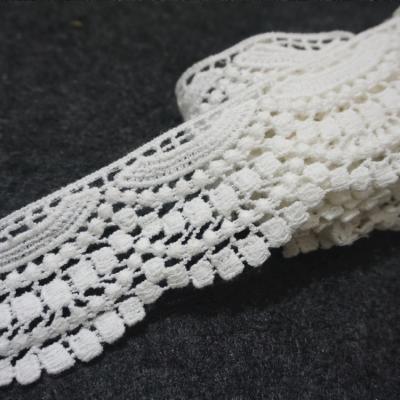 China Factory direct sales 5.5cm trim water-soluble cotton lace garment decorative embroidered 100% chemical embroidered lace home textile accessories for sale