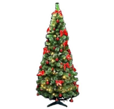 China Christamas Decoration 6ft Pre-Bed Decorated Frosted Auto Christmas Tree for sale