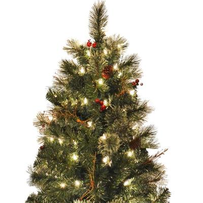 China Chirstmas Decor 4ft Entrees Pot Pre-Bed Christmas Tree with Cone and Berry for sale