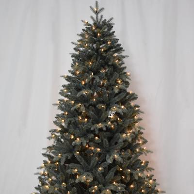 China Chirstmas Decor 7ft PE/PVC Mixed Tips Tea Color Pre-Lit Christmas Tree, Blue Tips for sale