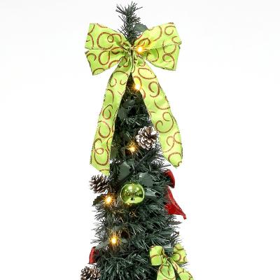 China Chirstmas Decor 4ft Entrees Pot Pop Up Christmas Tree , Per_lit Tree With Decorations for sale