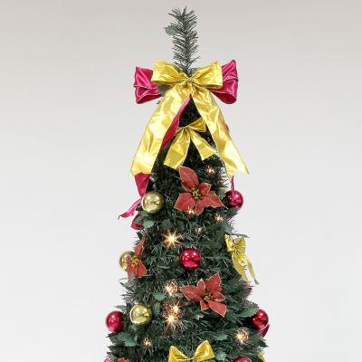 China Chirstmas Decor 6ft Decorated Pre-Bed Holly Pop-Up Christmas Tree with Baubles for sale