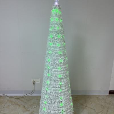 China White Chirstmas Decor 6ft Pre-Lit Pop Up Tree With Digital Function, LED Tree, Pop Up Christmas Tree for sale