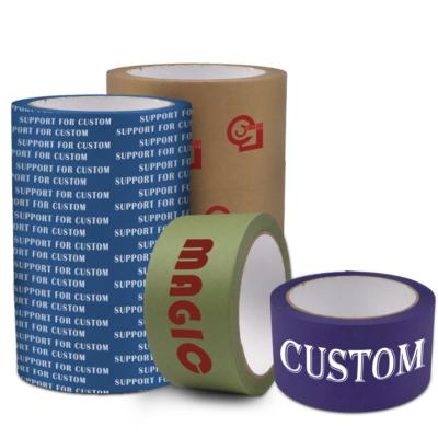 China Waterproof Amazon Branded Eco Friendly Custom Printed Programmable Adhesive Gummed Kraft Paper Tape for sale