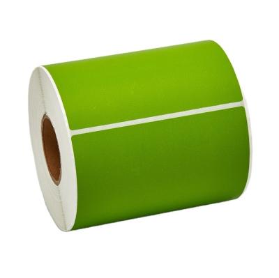 China Scratch Off 500 Labels Roll 100x100 Green Color Self Adhesive Label Sticker Shipping Thermal Transfer Packaging Labels for sale