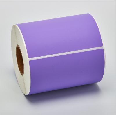 China Scratch Off 500 Labels / Roll Bags Printer Stickers Color Printed 4x4 Transfer Paper Purple Packaging Direct Thermal Shipping Address Label for sale