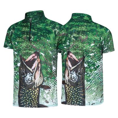 China Antibacterial Custom UV Protection UPF50 Fishing Clothes Quick-Drying 1/4 Long Sleeve Full Zipper Tournament Fishing Shirt Men's Sublimation for sale