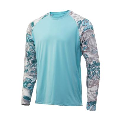 China Sublimation Wear T-shirts Hydrophobic Quick Dry Anti-fouling Waterproof UV Protection Antibacterial Men's Fishing Raglan Sleeve Long Sleeve for sale